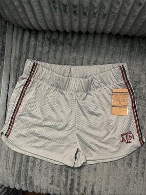 Woman's Rivalry Threads Gray Mesh Athletic Shorts with Maroon and Black Trim